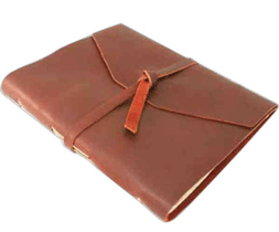 Handmade Leather Wrap Diaries with Torn Paper