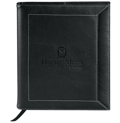 Black Leather Journal with Personalized Logo